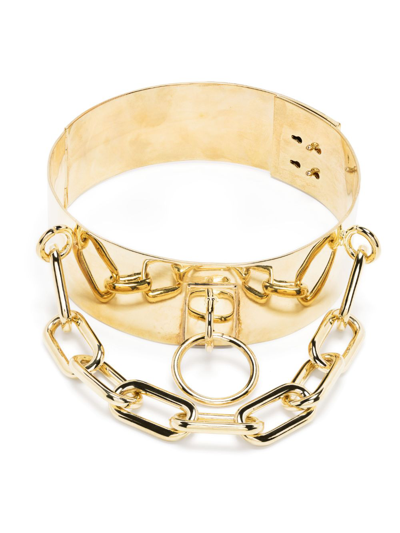 Natasha Zinko Chain-detail Silver Choker Necklace In Gold