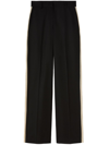 Palm Angels Cropped Track Pants In Black