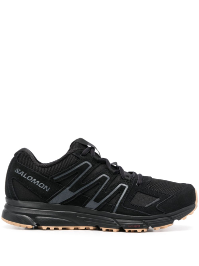 Salomon X-mission 4 Suede-trimmed Sneakers In Black
