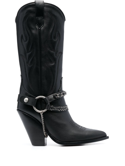 Sonora Santa Fe 110mm Leather Boots In Black