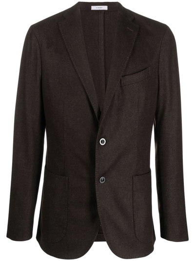 Boglioli Single-breasted Wool-blend Blazer In Brown