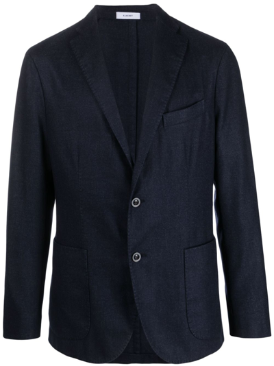 Boglioli Single-breasted Wool-blend Blazer In Blue