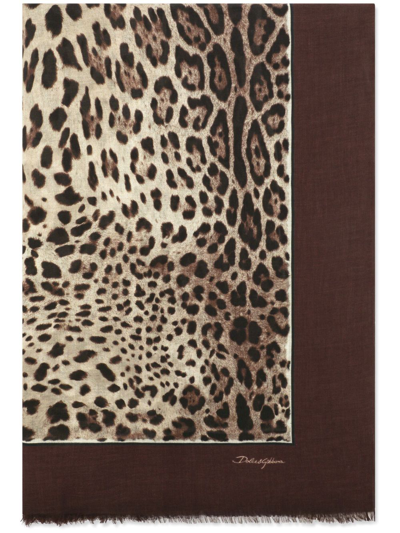 DOLCE & GABBANA LEOPARD-PRINT SILK SCARF