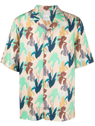 Paul Smith Graphic-print Short-sleeve Shirt In Neutrals