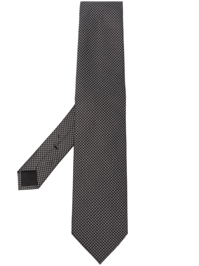 Tom Ford Men's Micro-tf Jacquard Silk Tie In Black