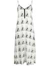 Palm Angels Viscose Mini Dress With Statement Print In White