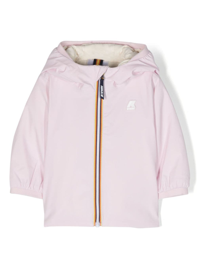 K-way Babies' Logo-patch Zip-up Jacket In Pink