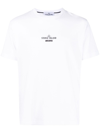 Stone Island Archivio Logo-print Embroidered Cotton-jersey T-shirt In White