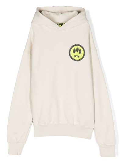 Barrow Kids' Logo-print Cotton Hoodie In Beige