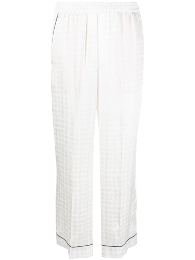 10 Corso Como Circle-motif Straight-leg Trousers In White