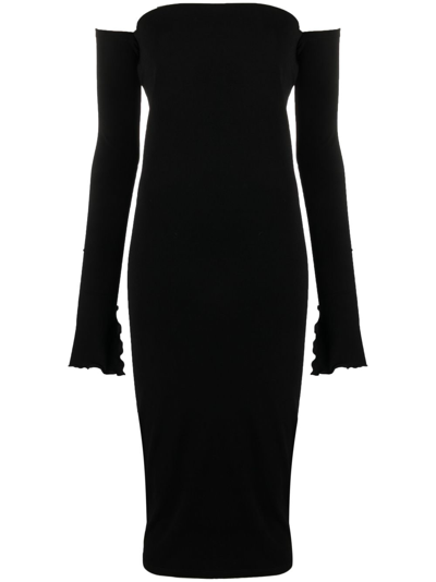 The Andamane Tie-fastening Strapless Midi Dress In Black