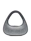 Coperni Mini Swipe Rhinestone-embellished Tote Bag In Black