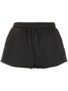 Entire Studios Womens Washedblack Micro Drawstring Cotton-jersey Shorts Xs In Black