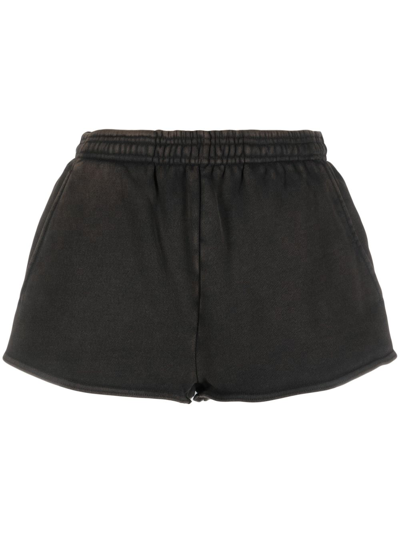 Entire Studios Womens Washedblack Micro Drawstring Cotton-jersey Shorts Xs In Black