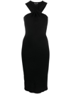 Tom Ford Mock-neck Knit Body-con Midi Dress In Black