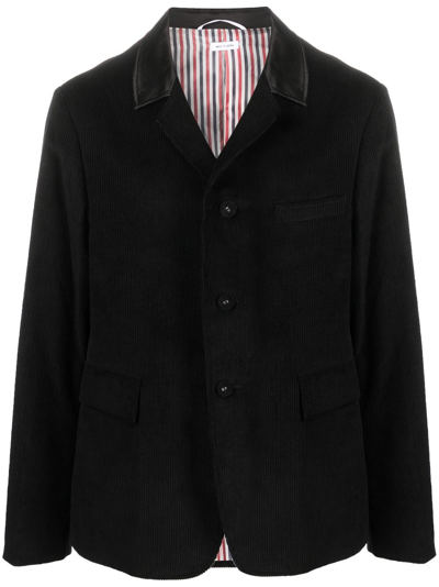 Thom Browne Single-breasted Corduroy Blazer In Black