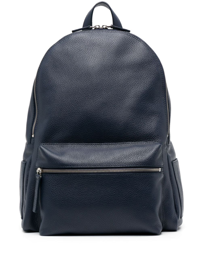 Orciani Logo Zipped Backpack In Navy