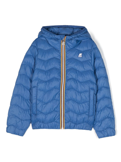 K-way Kids' Padded Zip-up Jacket In Blue