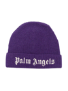 PALM ANGELS LOGO-EMBROIDERED RIBBED BEANIE