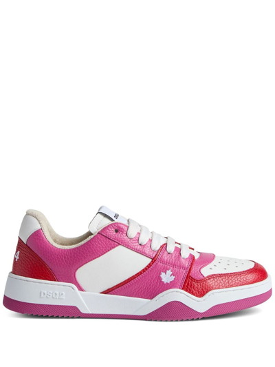 Dsquared2 Panelled Low-top Leather Sneakers In White