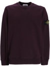 Stone Island Compass-motif Cotton Sweatshirt In Purple