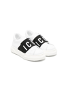 DSQUARED2 LOGO-PRINT LEATHER SNEAKERS