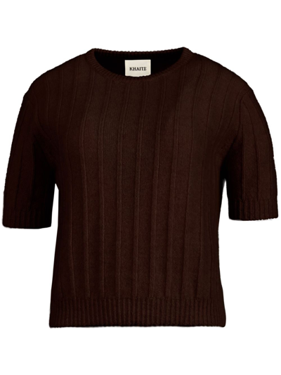 Khaite Esmeralda Knitted Top In Brown