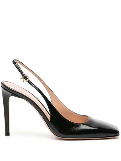 Gianvito Rossi 105mm Patent-finish Slingback Pumps In Black