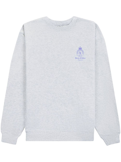 Sporty And Rich Crown Motif-print Sweatshirt In Grey