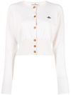 Vivienne Westwood Bea Orb Logo-embroidered Cardigan In Neutral