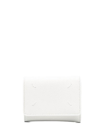 Maison Margiela Tri-fold Leather Wallet In White