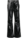 Msgm Black Croco Trousers In Black
