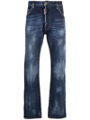 Dsquared2 642 Dark Pressed Wash Jeans In Blue