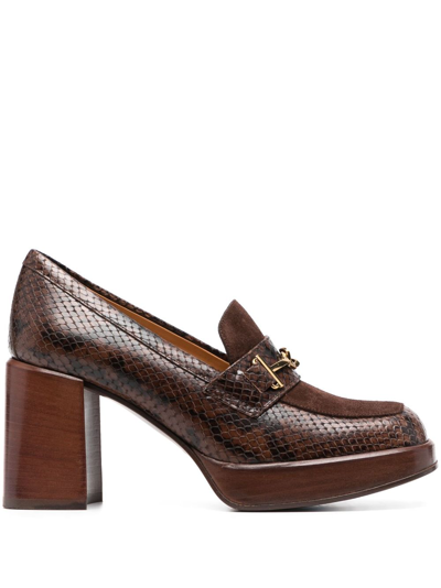 Tod's 80mm Square-toe Pumps In Brown