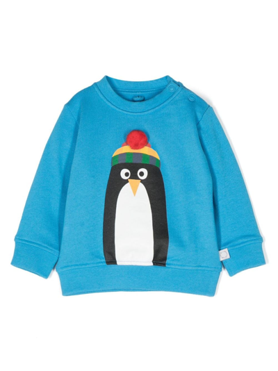 Stella Mccartney Babies' Penguin-print Cotton Sweatshirt In Blue