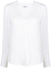 Dondup Logo-plaque V-neck Blouse In White