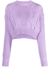 PATRIZIA PEPE CHUNKY CABLE-KNIT CROPPED JUMPER
