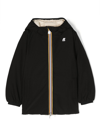 K-way Eiffel Logo-patch Hooded Coat In Black