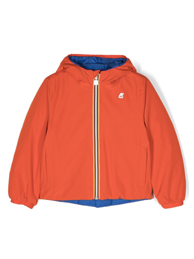 K-way Kids' P. Le Vrai 3.0 Claude Hooded Jacket In Orange