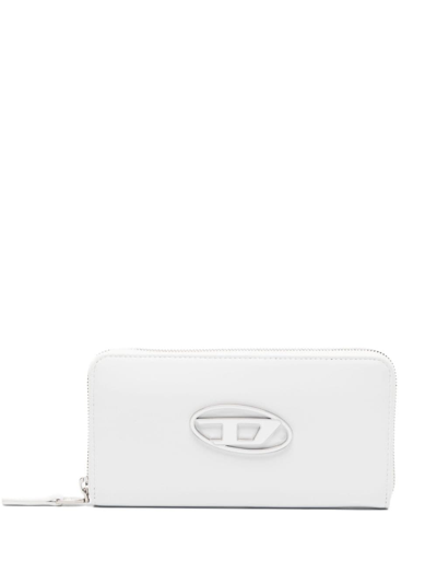 Diesel Logo-plaque Leather Wallet In White