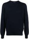Fay Round-neck Virgin Wool Sweater In Blue