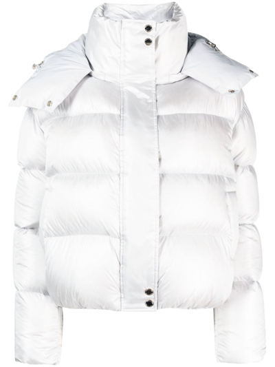 Patrizia Pepe Hooded Puffer Jacket In White