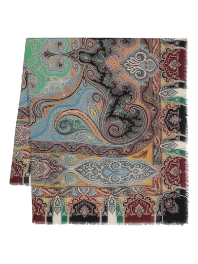 Etro Ornamental Paisley Cashmere Scarf In Multicoloured