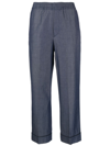 10 Corso Como Straight-leg Cropped Trousers In Blue