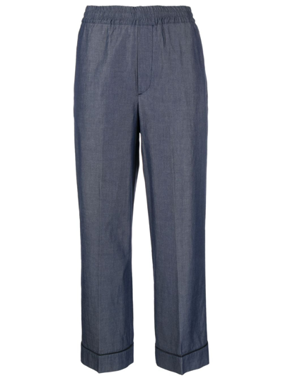 10 Corso Como Straight-leg Cropped Trousers In Blue