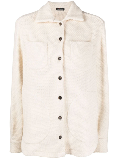 Kiton Button-up Cashmere-blend Shirt Jacket In Neutrals