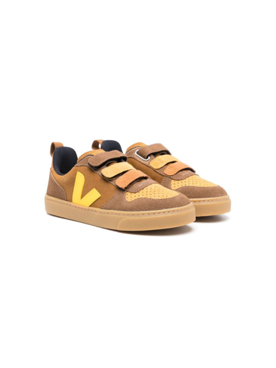 Veja Kids' V 10 Suede Sneakers In Brown