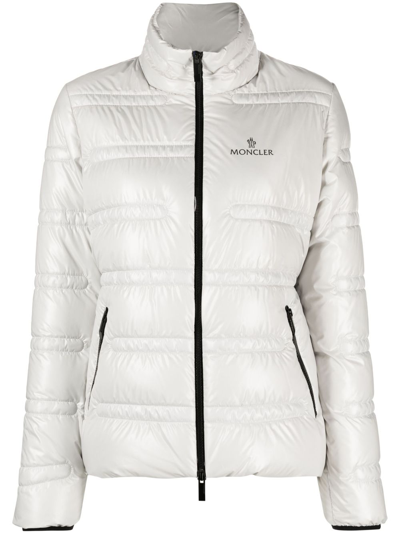 Moncler Logo-print Padded Jacket In Grey