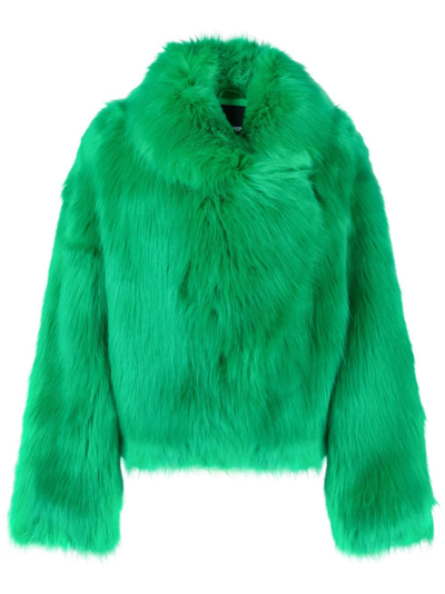 Patrizia Pepe Oversized Fur Jacket In Green