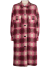 Marant Etoile Fontizi Plaid Wool Blend Coat In Pink